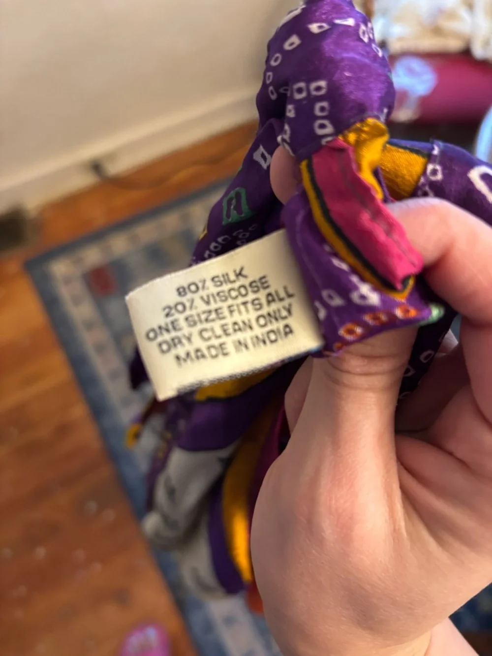 Vibrant Orange & Purple Patchwork Boho Wrap Skirt - Picture 3 of 3